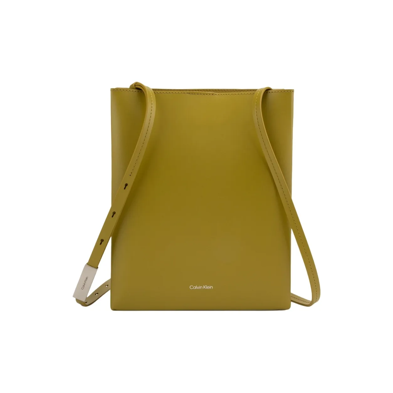 CALVIN KLEIN SS25 Коровья кожа Сумка через плечо Средний Женский Травяной Желтый