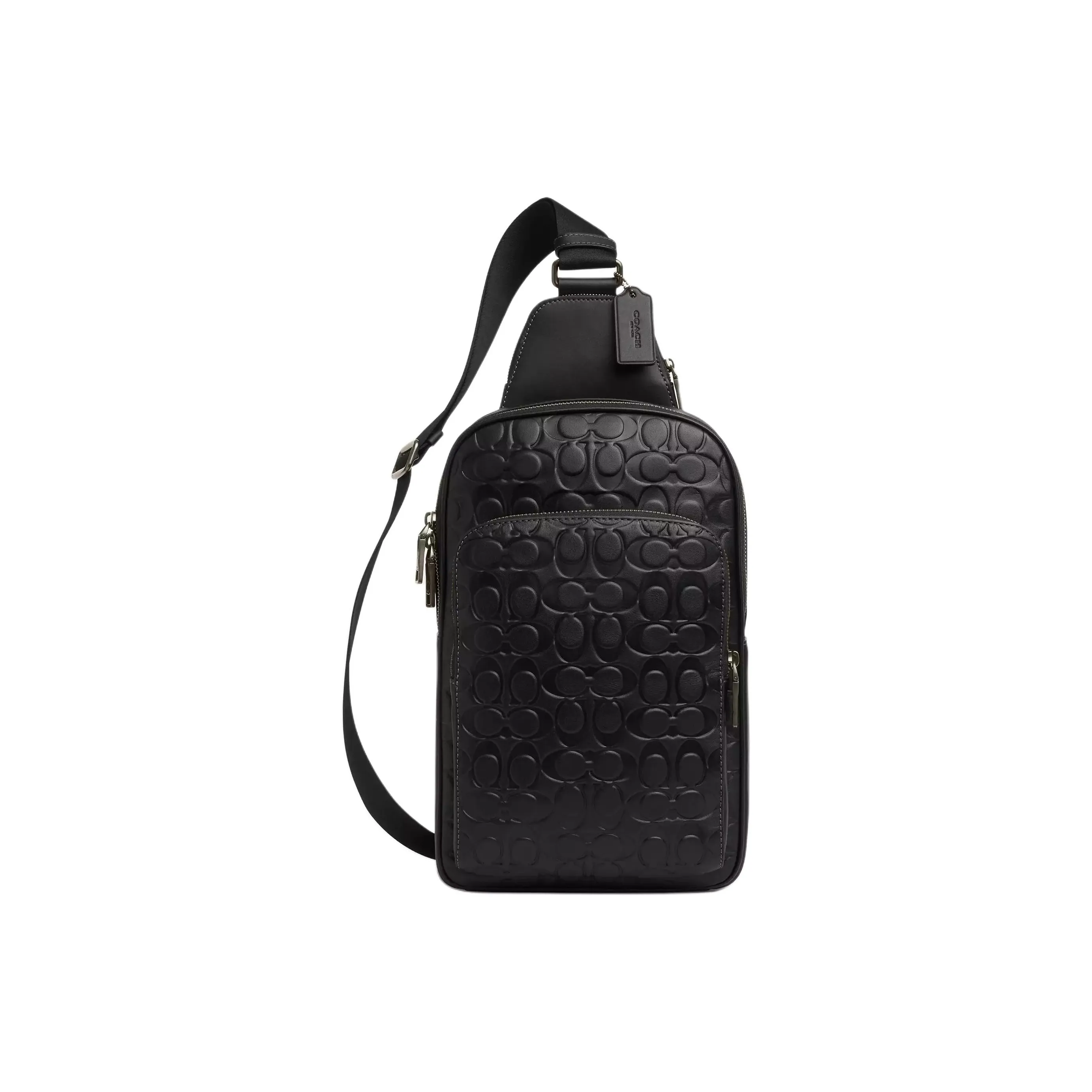 COACH ETHAN Calfskin Sling Bag Small Size Men's Black
