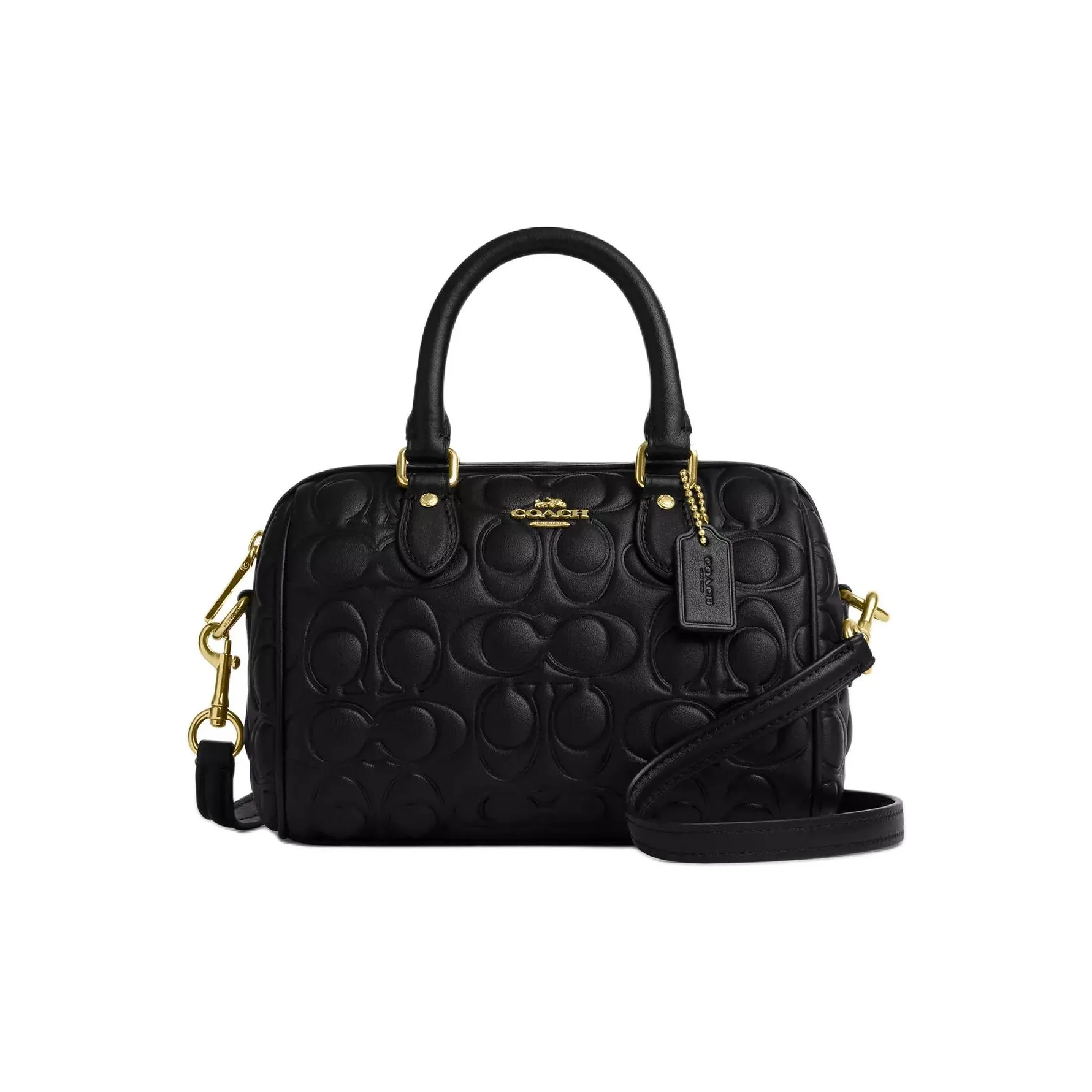 COACH Rowan Кожа Сумка Мини Женская Черная