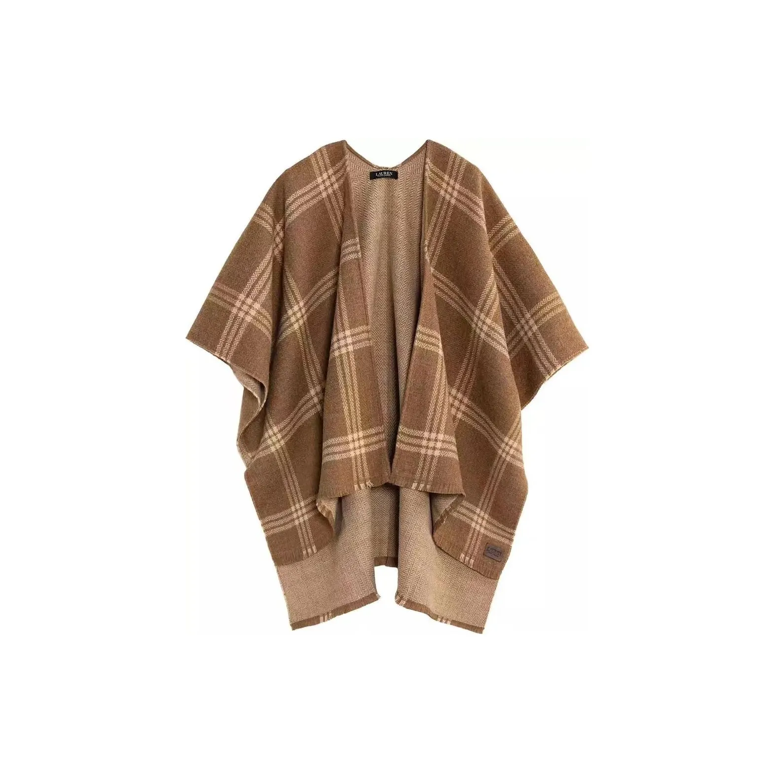 Ralph Lauren Acrylic, Polyester, Acrylic, Polyester, Genuine Leather, Cellulose Shawls Women's Brown