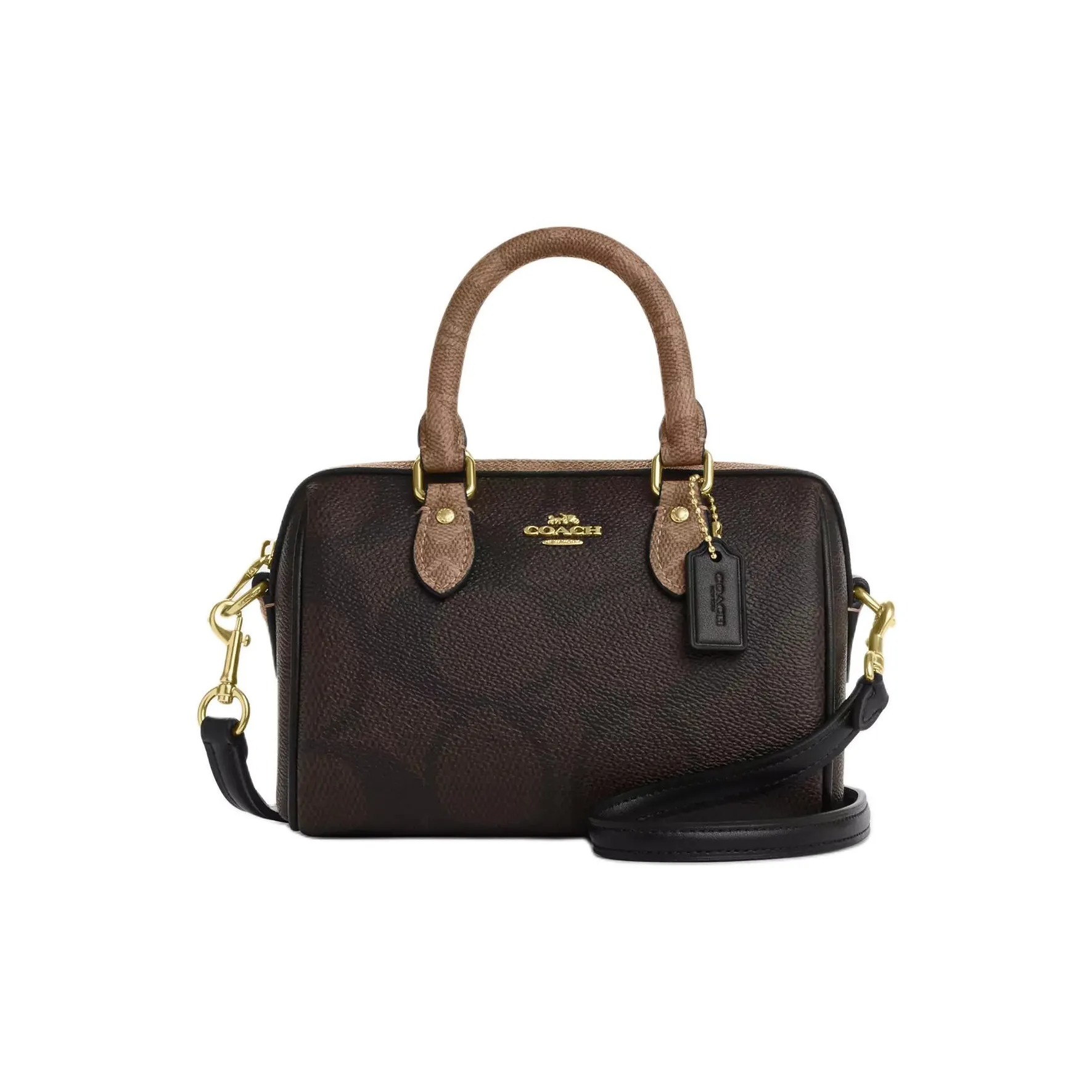 COACH Rowan Кожа Сумка через плечо Сумка Мини Женская Коричневая