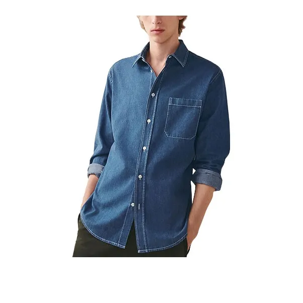 HERMES Shirts Men's Denim Blue