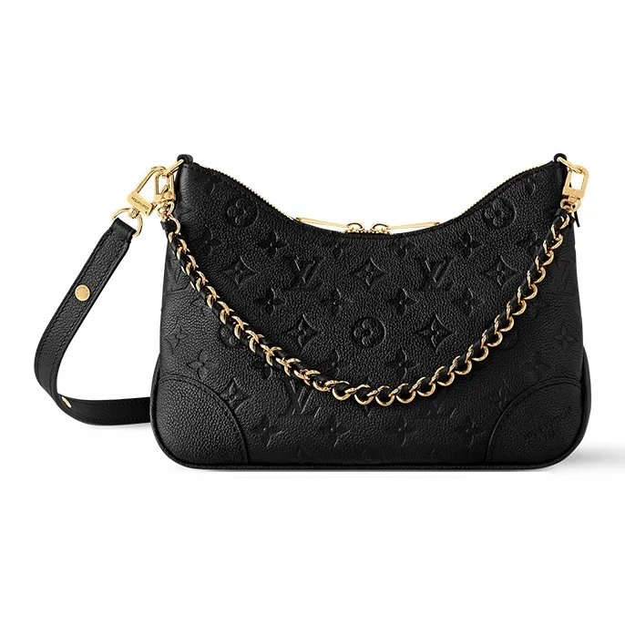LOUIS VUITTON Boulogne Leather Shoulder Bag Women's Black