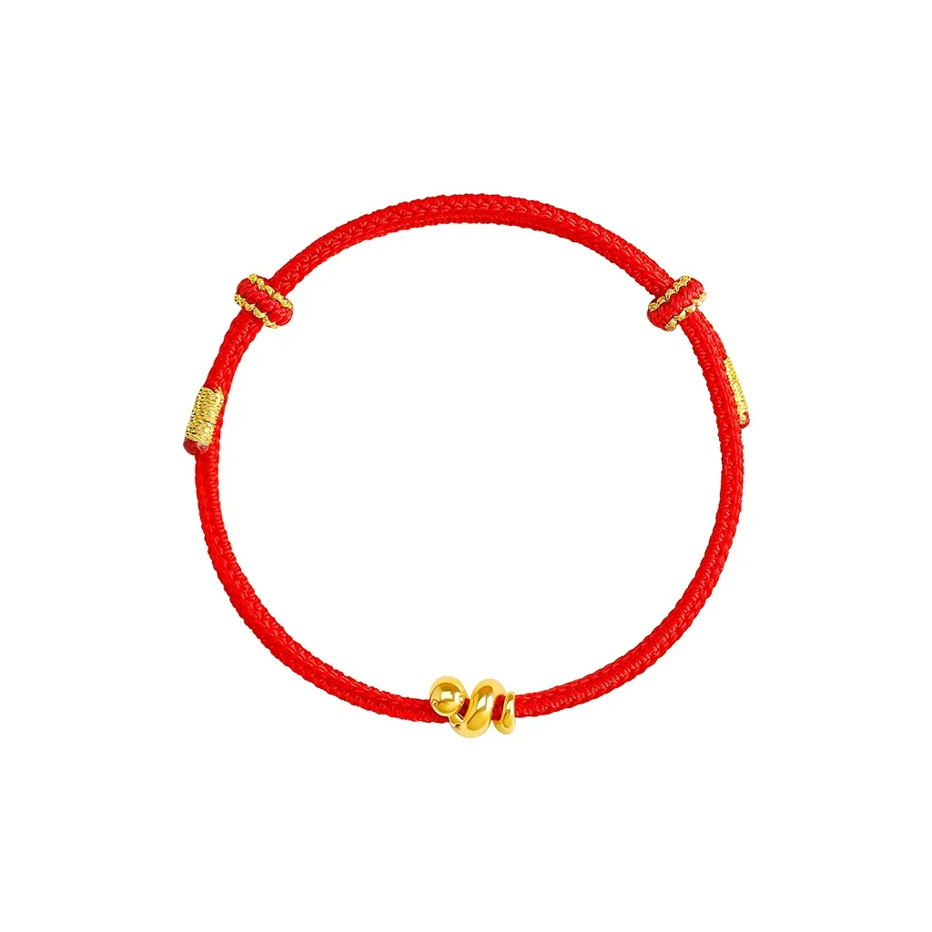 REDYEAR Zodiac Year Chinese Zodiac Snake Lucky Spiritual Snake Solid Gold 999 Fixed Price Gold Bracelet Unisex