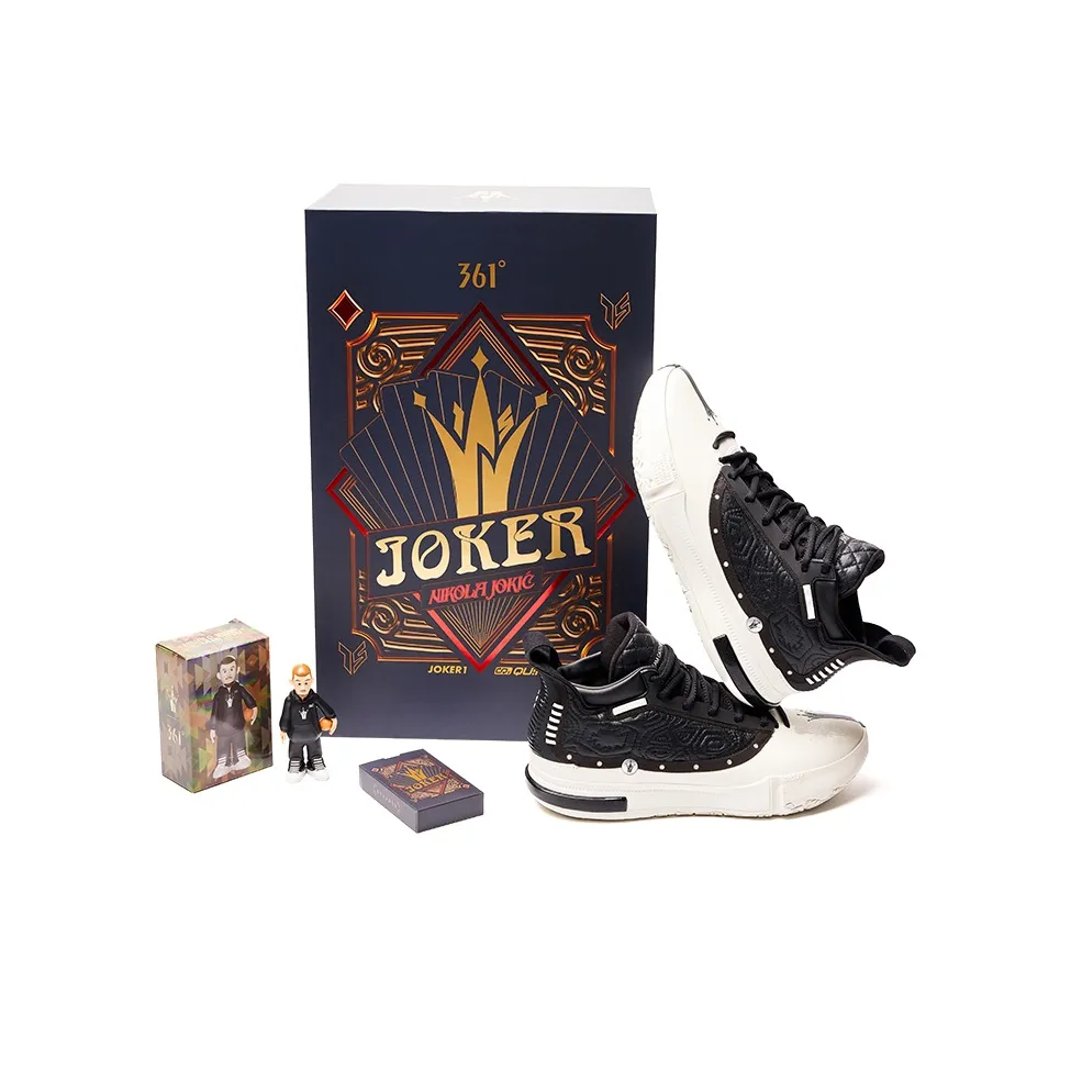 361° Joker Yokei Generation One Basketball Shoes Men's High Top Obsidian Black/Feather White
