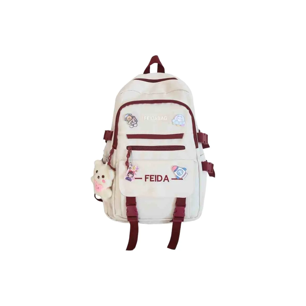 Tonlion Nylon Backpack Regular Unisex White/Black