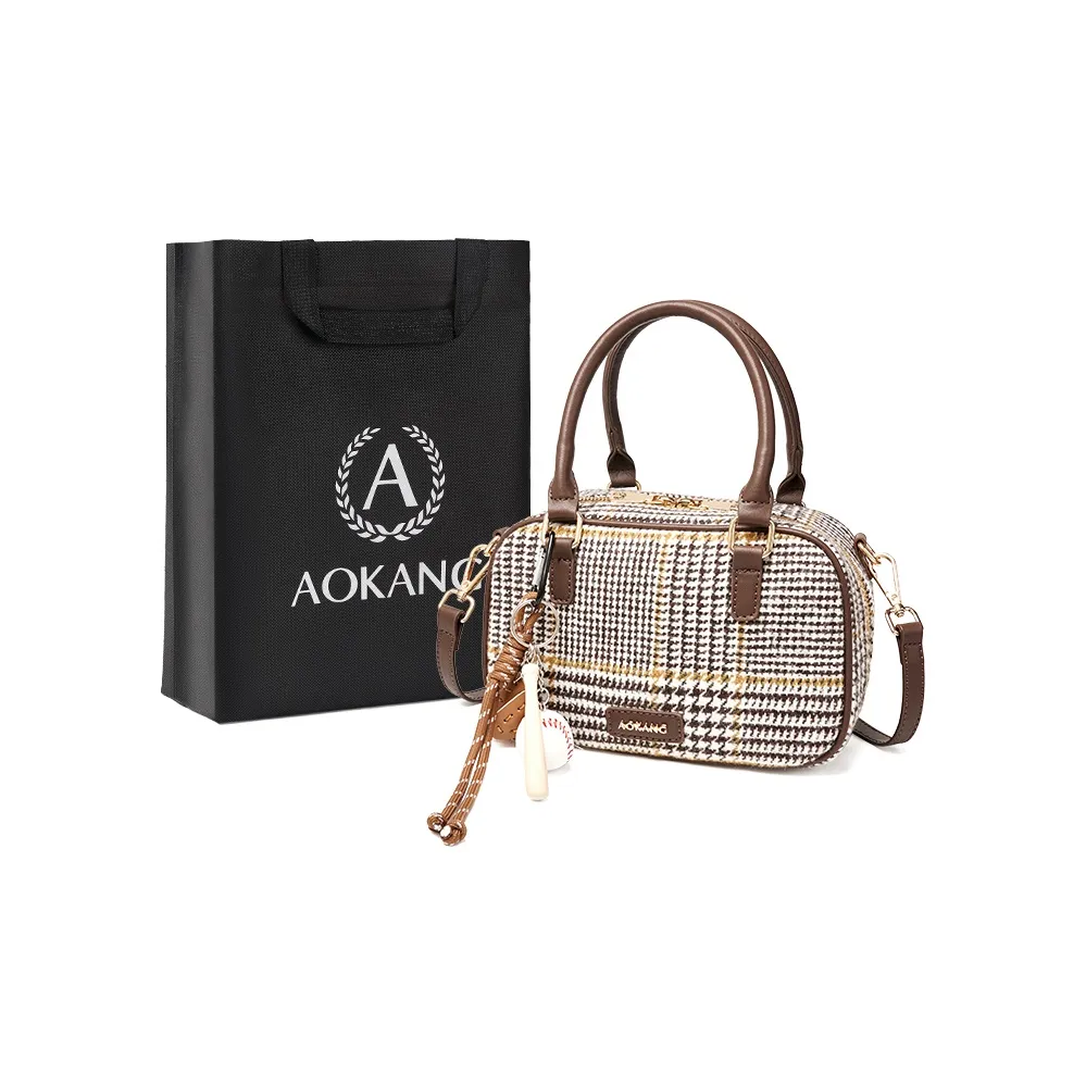 AOKANG Ткань Бостон Сумка Сумка через плечо Сумка через плечо Сумка для боулинга Женская Цвет Эбеновый Сказочный зеленый