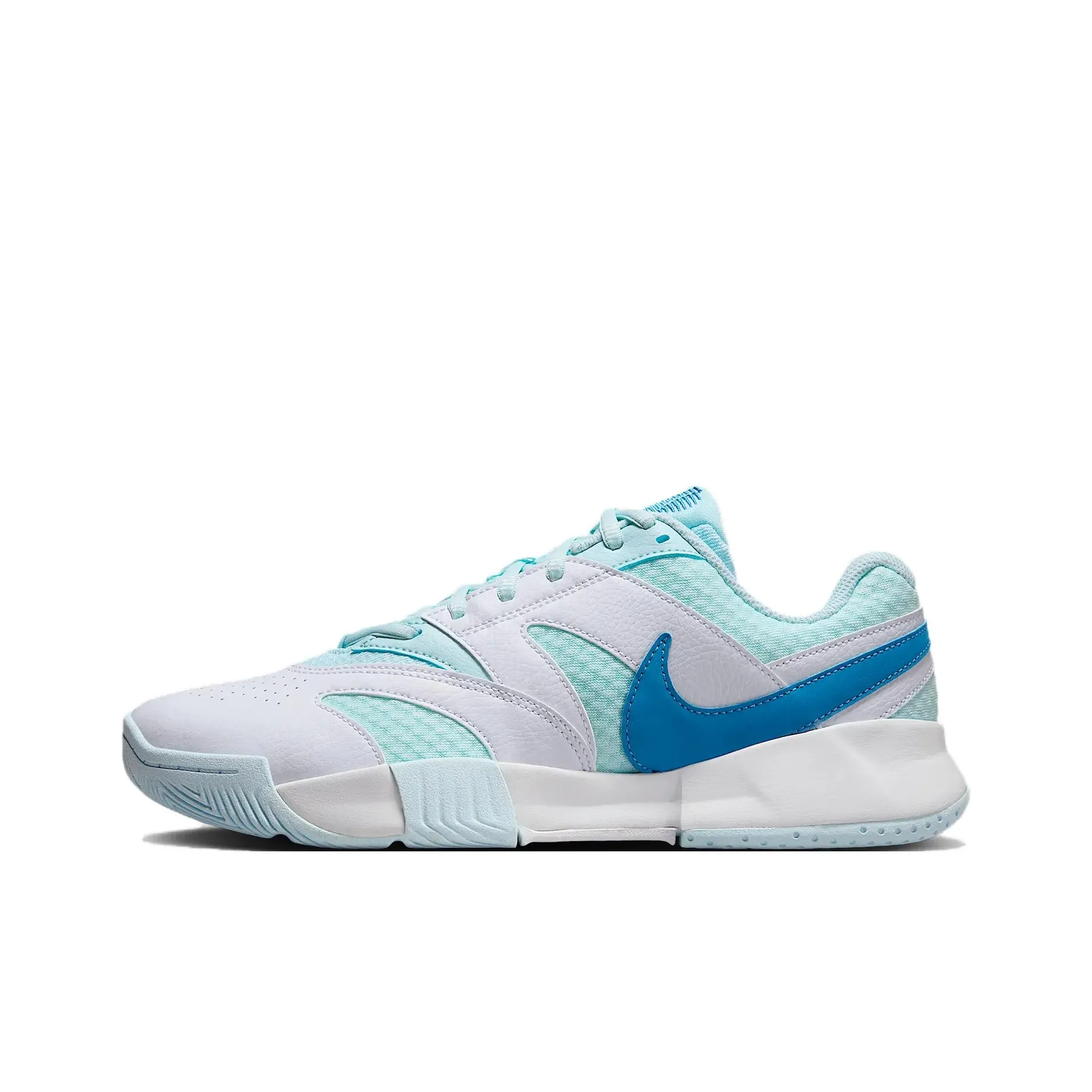 Nike Court Lite 4 Abrasion Resistant Low Top Tennis Shoes Women's Blue White