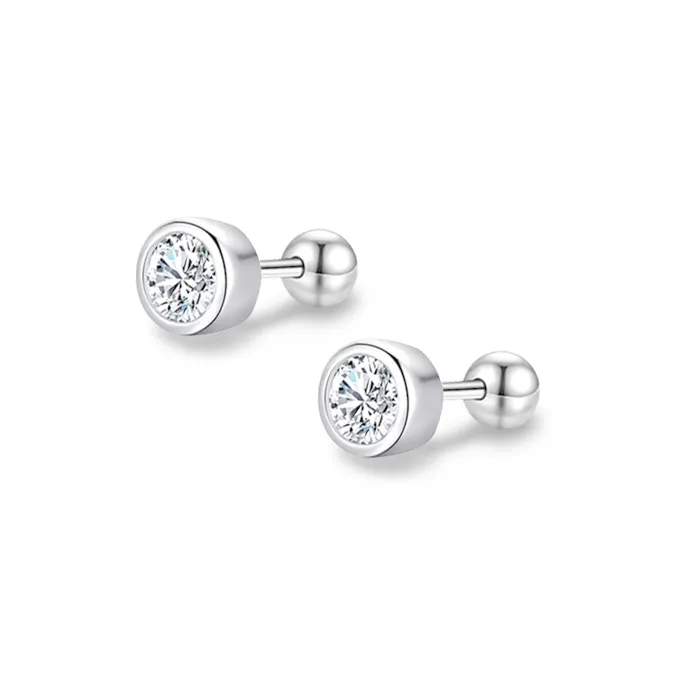 ETAHLOVE Sterling Silver Stud Earrings Unisex Boyfriend/Girlfriend Birthday Surprise Anniversary Commemoration
