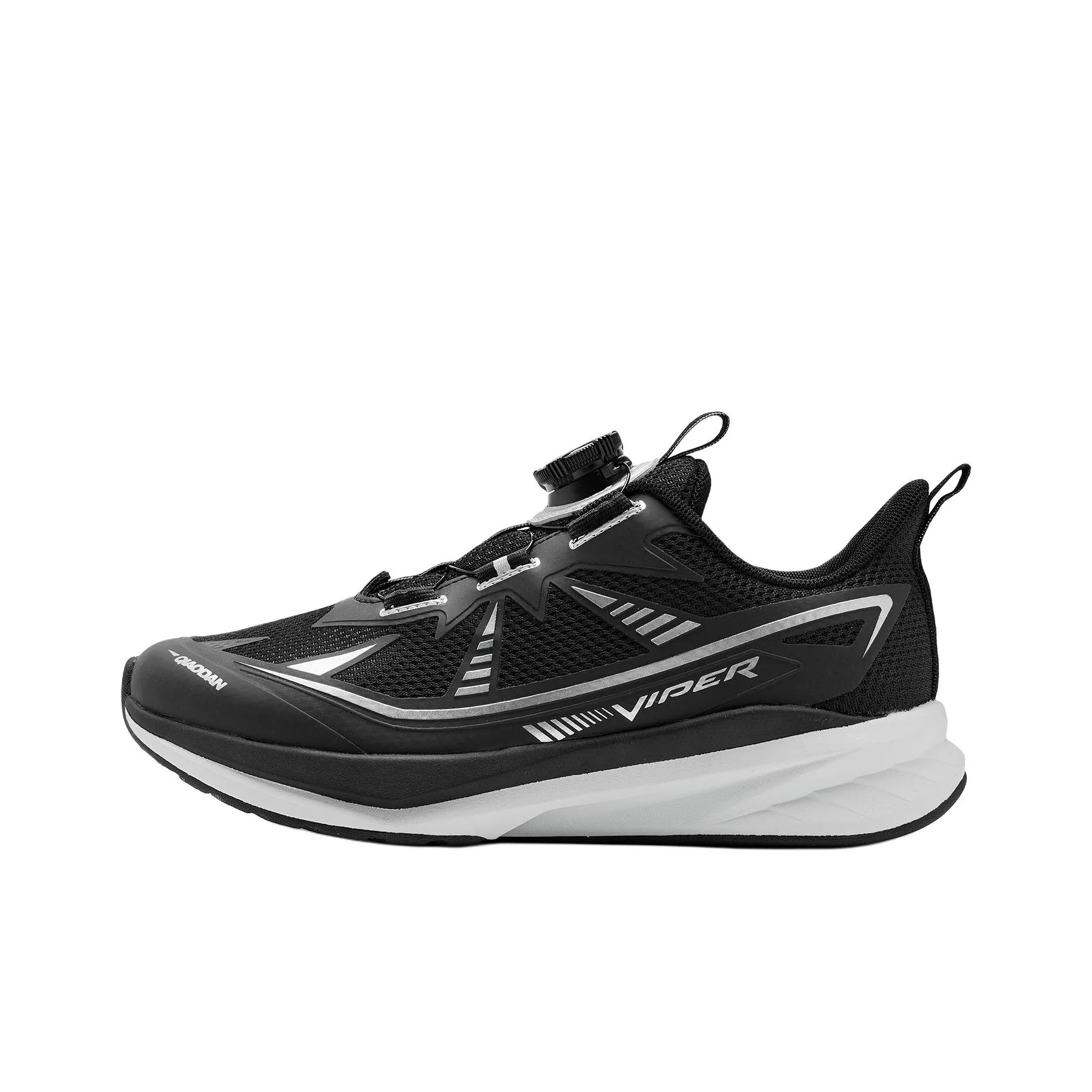 QIAODAN Light Speed PRO Slip Resistant Cushioning Abrasion Resistant Low Top Kids' Running Shoes Black Silver Teenagers