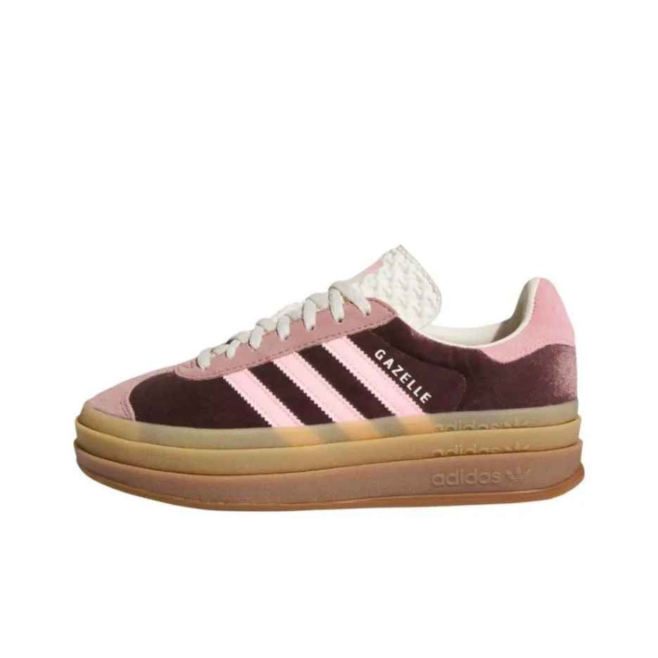 Adidas Originals GAZELLE BOLD Skateboard Shoes Women's Low-Top Pink Brown