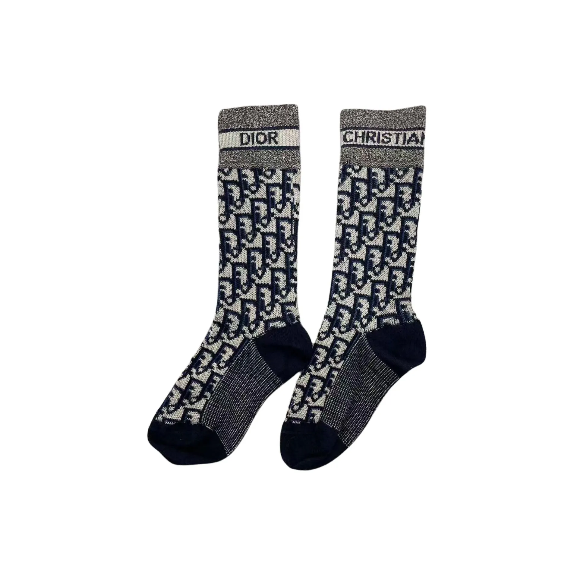 DIOR Mid Calf Socks Men's 1 Pack Blue