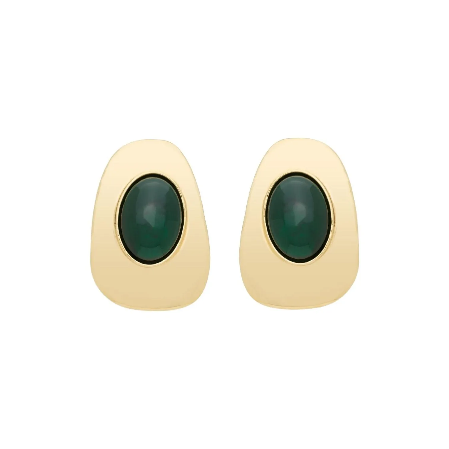 SAINT LAURENT Resin Metal Gemstone Earrings Women's Green