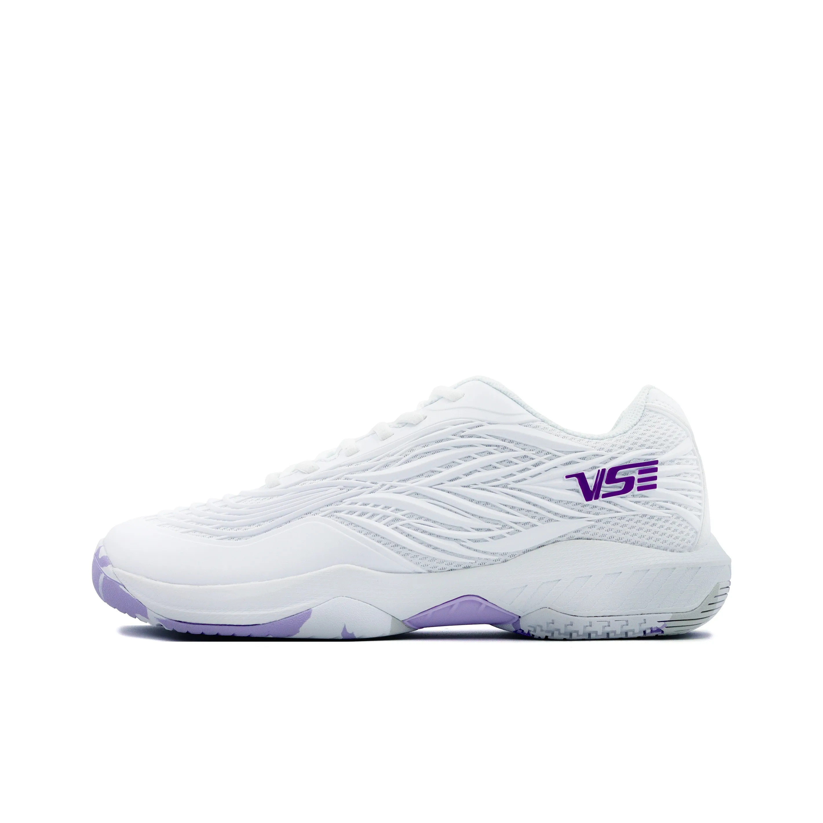 VS Assassin Series Бадминтонная обувь Низкий топ Белый Светло-фиолетовый Унисекс