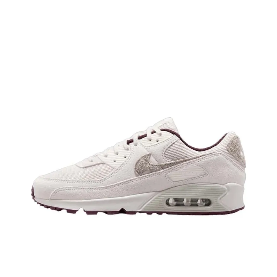 Nike Air Max 90 Устойчивый к истиранию Низкий Топ Повседневные Беговые кроссовки Мужские Белые