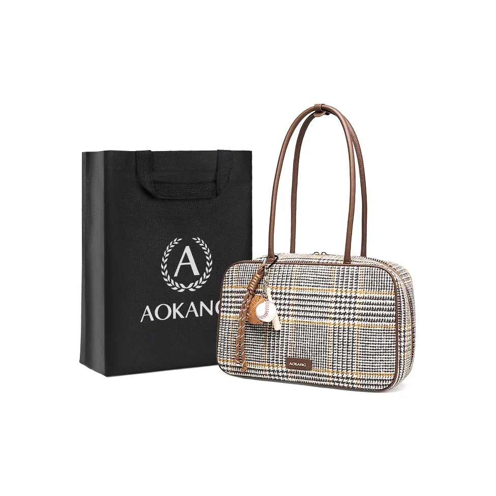 AOKANG Ткань Тоут Сумка на плечо Bowling Сумки Сумка на плечо Большая Женская Эбеновый Сказочный зеленый