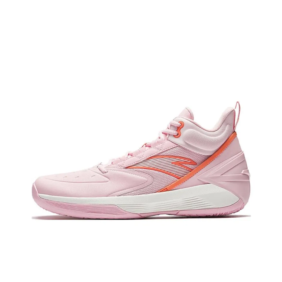 ANTA Амортизирующие шоки противоскользящие устойчивые к истиранию высокие баскетбольные кроссовки для мужчин розовые оранжевые