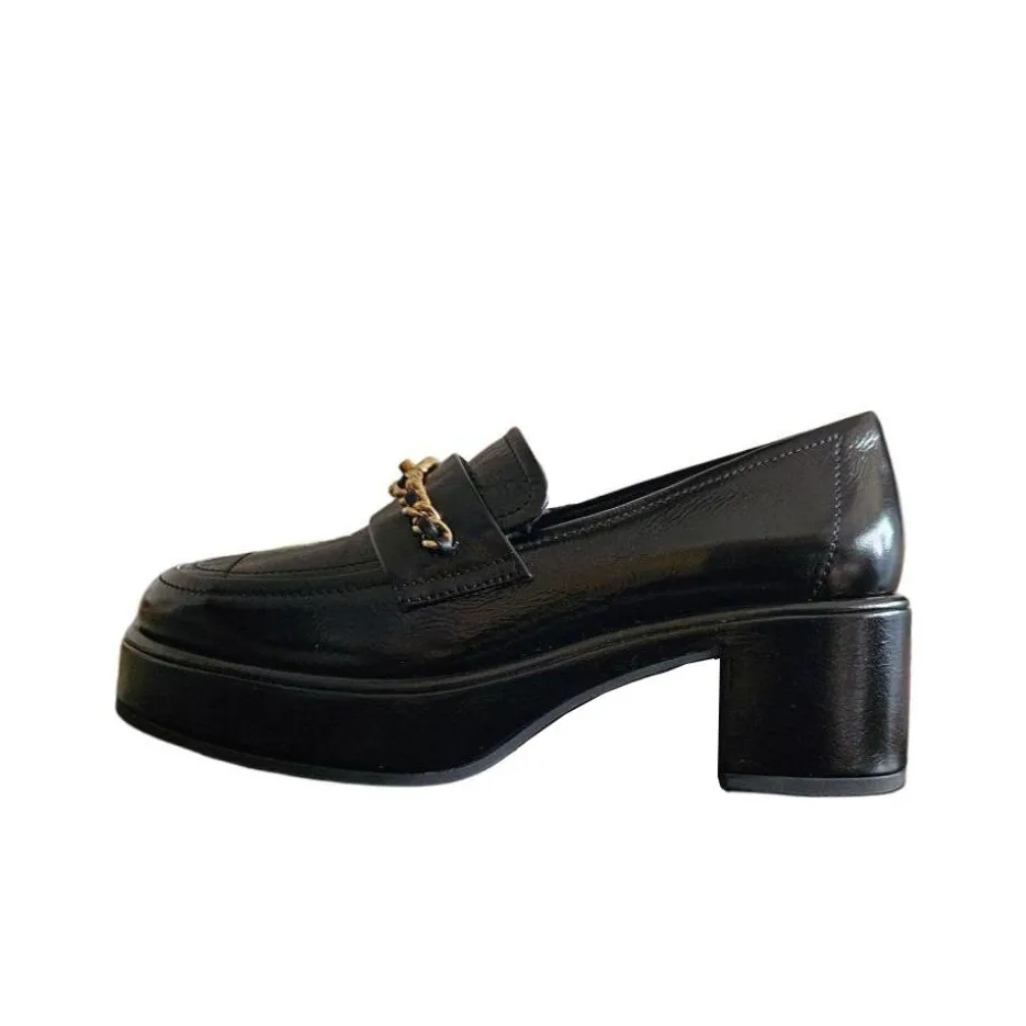 CHANEL Chunky Heel High Heels 5.5cm Women's Black
