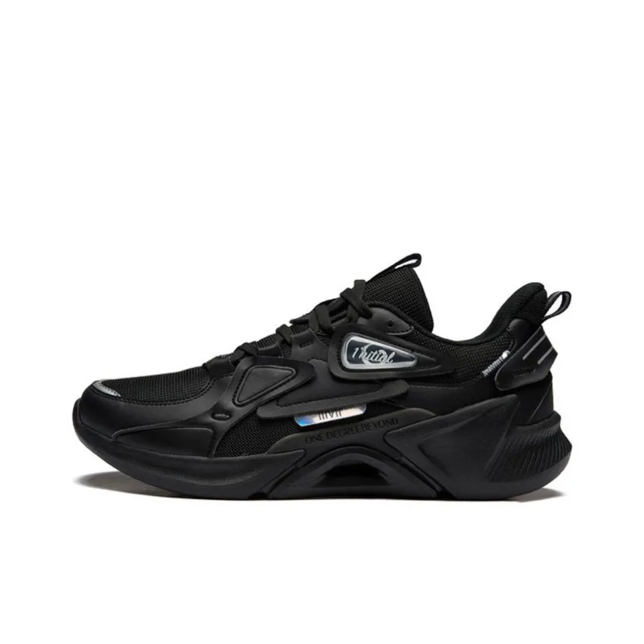 361° Cushioned Wear Resistant Lightweight Low Top Running Shoes Men's Obsidian Black
