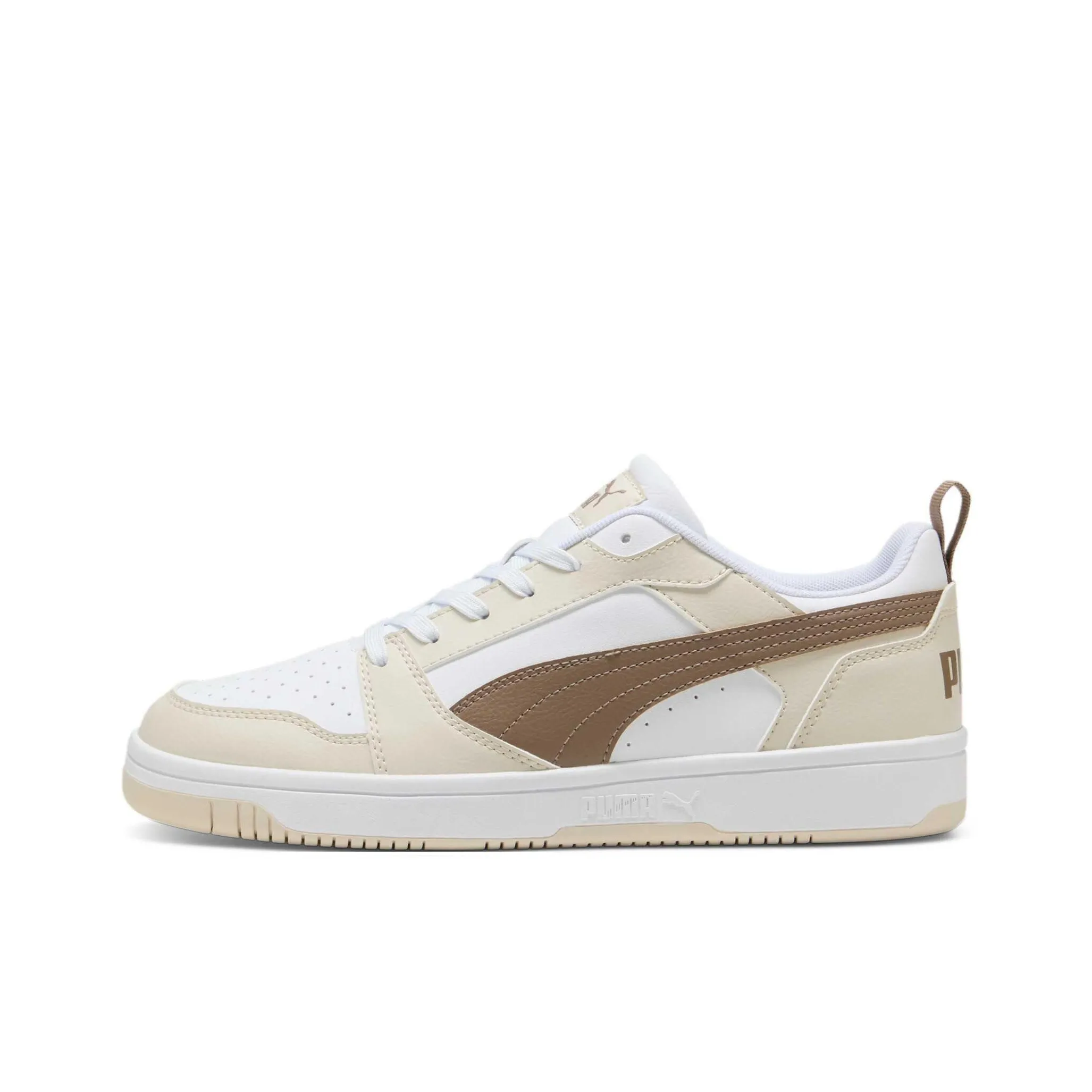 PUMA Rebound V6 Abrasion Resistant Low Top Skateboard Shoes Unisex Ecru
