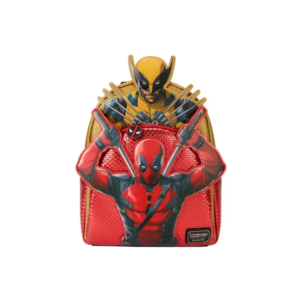 Loungefly ПУ (полиуретан) Рюкзак Маленький Мужской Marvel Дэдпул и Росомаха