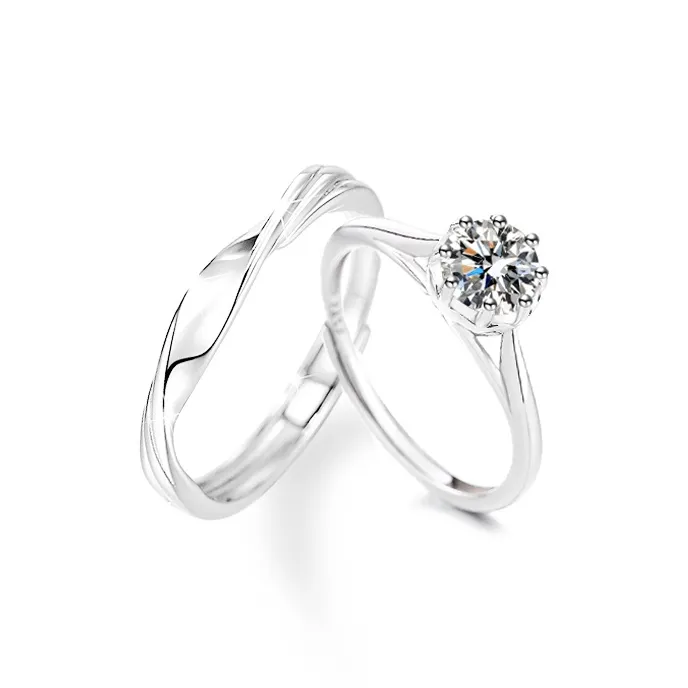 Onakiiko S925 Silver Moissanite Ring, Gift Box Set Unisex