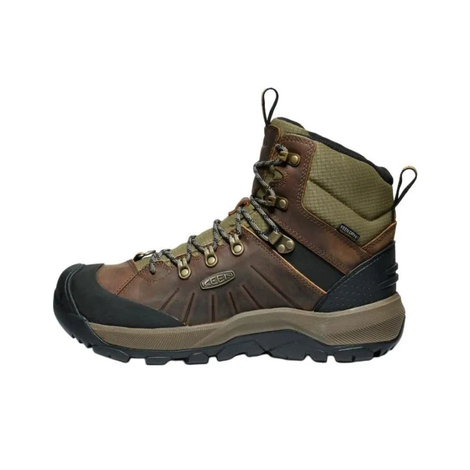 KEEN Wear-Resistant Slip-Resistant Short Outdoor Boots Men's Brown Green