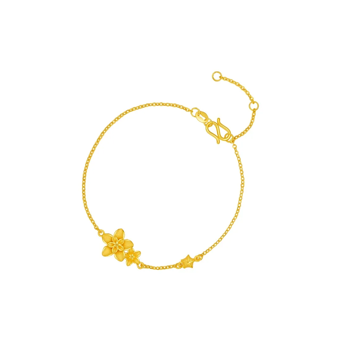 ZHOU LIU FU Spring Bloom Ball Orchid Versatile Elegance Solid Gold Priced In Gram Bracelets Women's