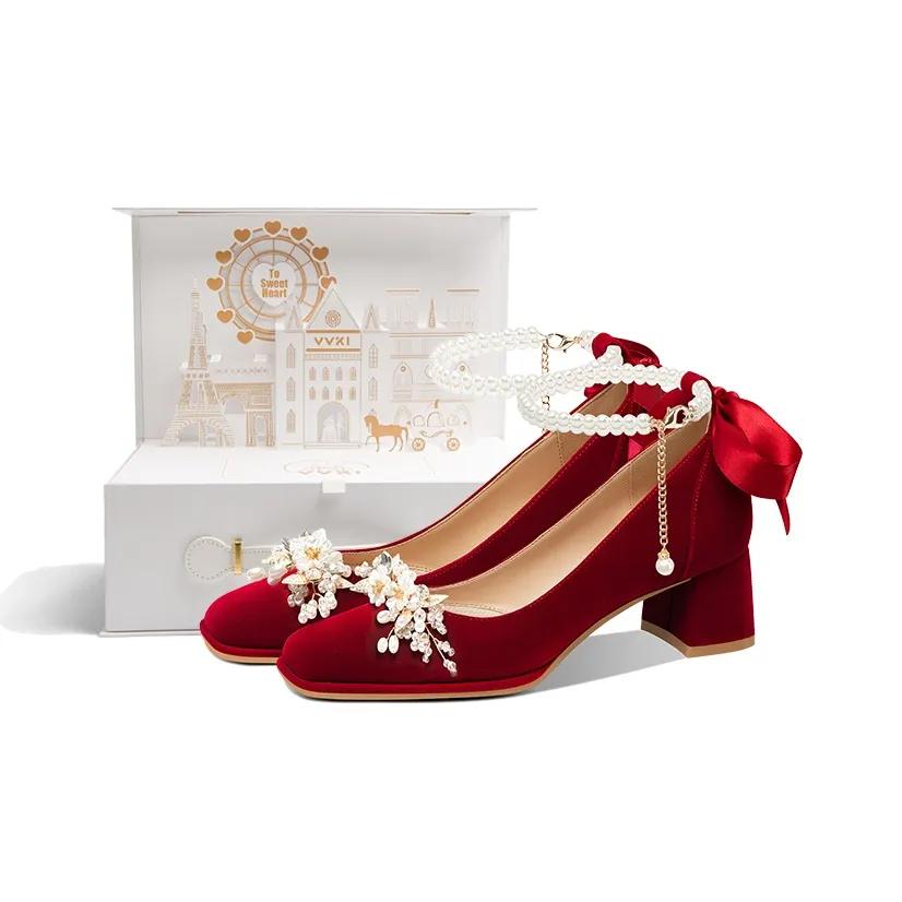 VVKI Грубый каблук Высокие каблуки 5 см Женские Красный