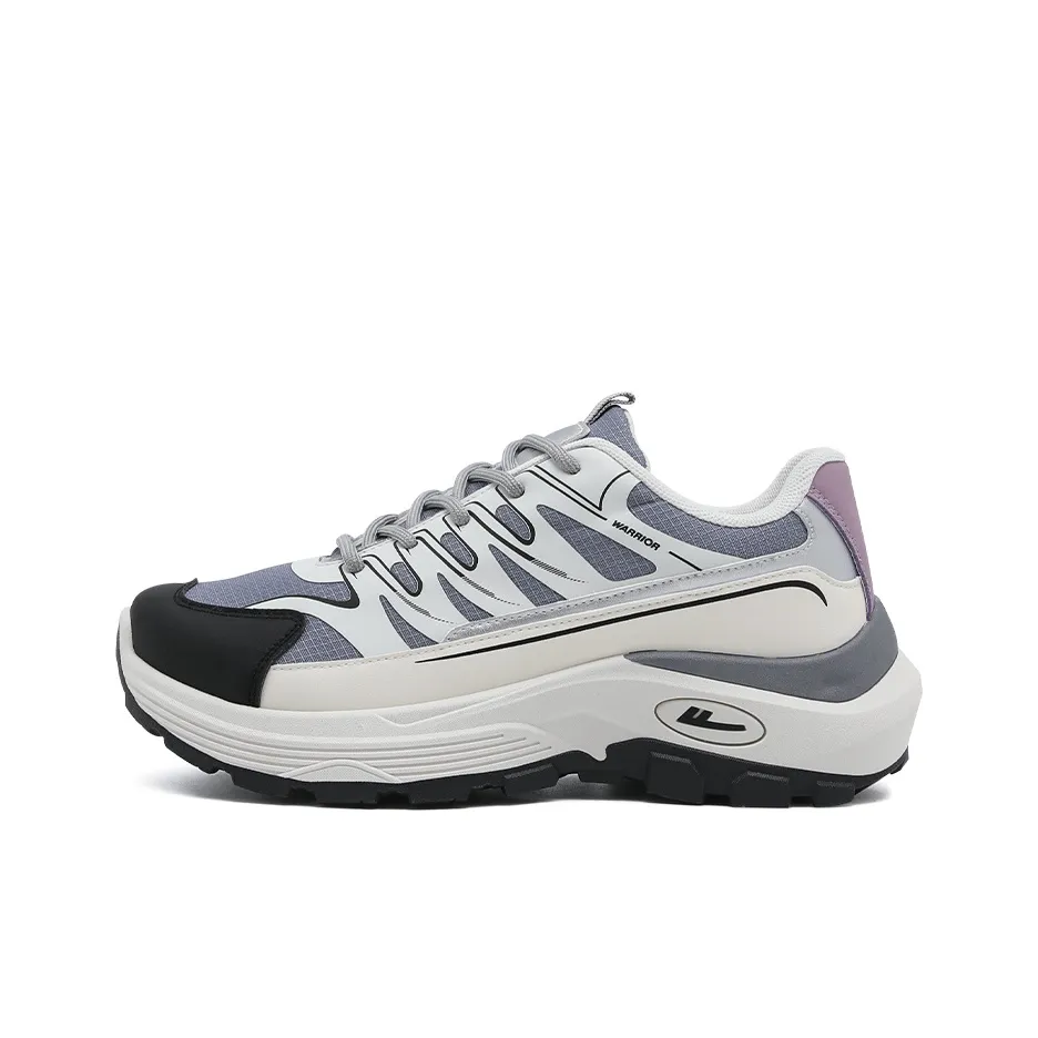 Warrior Wear Resistant Wide Coverage Lightweight Low Top Chunky Sneakers Women's White Black Purple