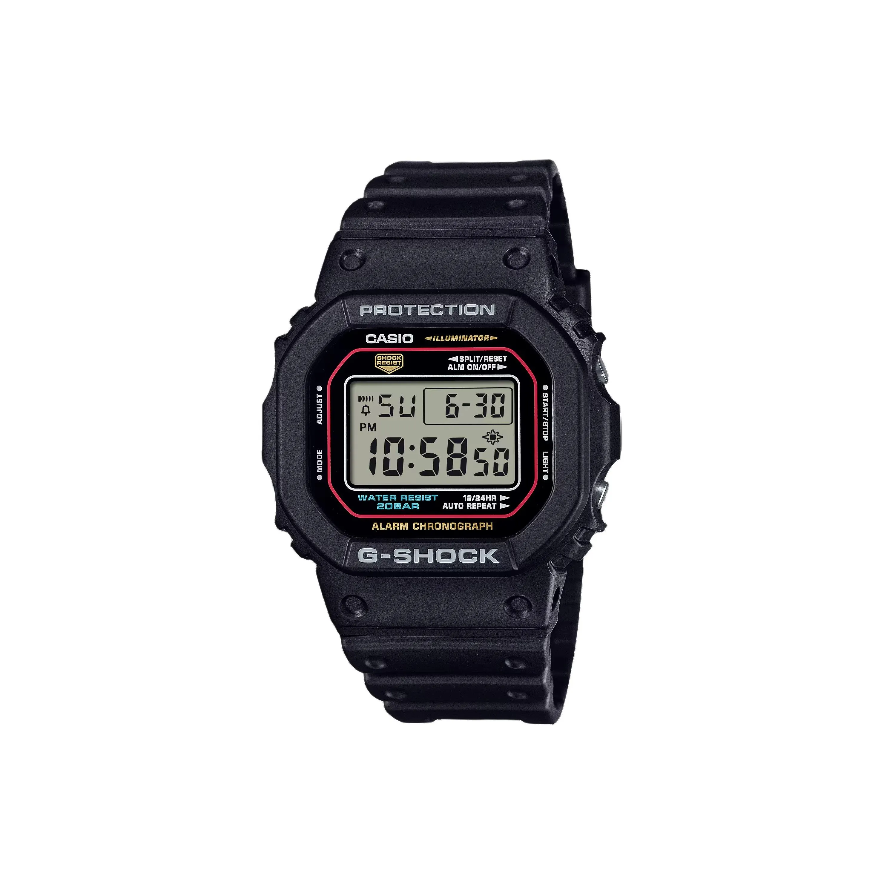 CASIO DIGITAL Series Кварцевый механизм Смольный ремешок Часы Унисекс Серый циферблат