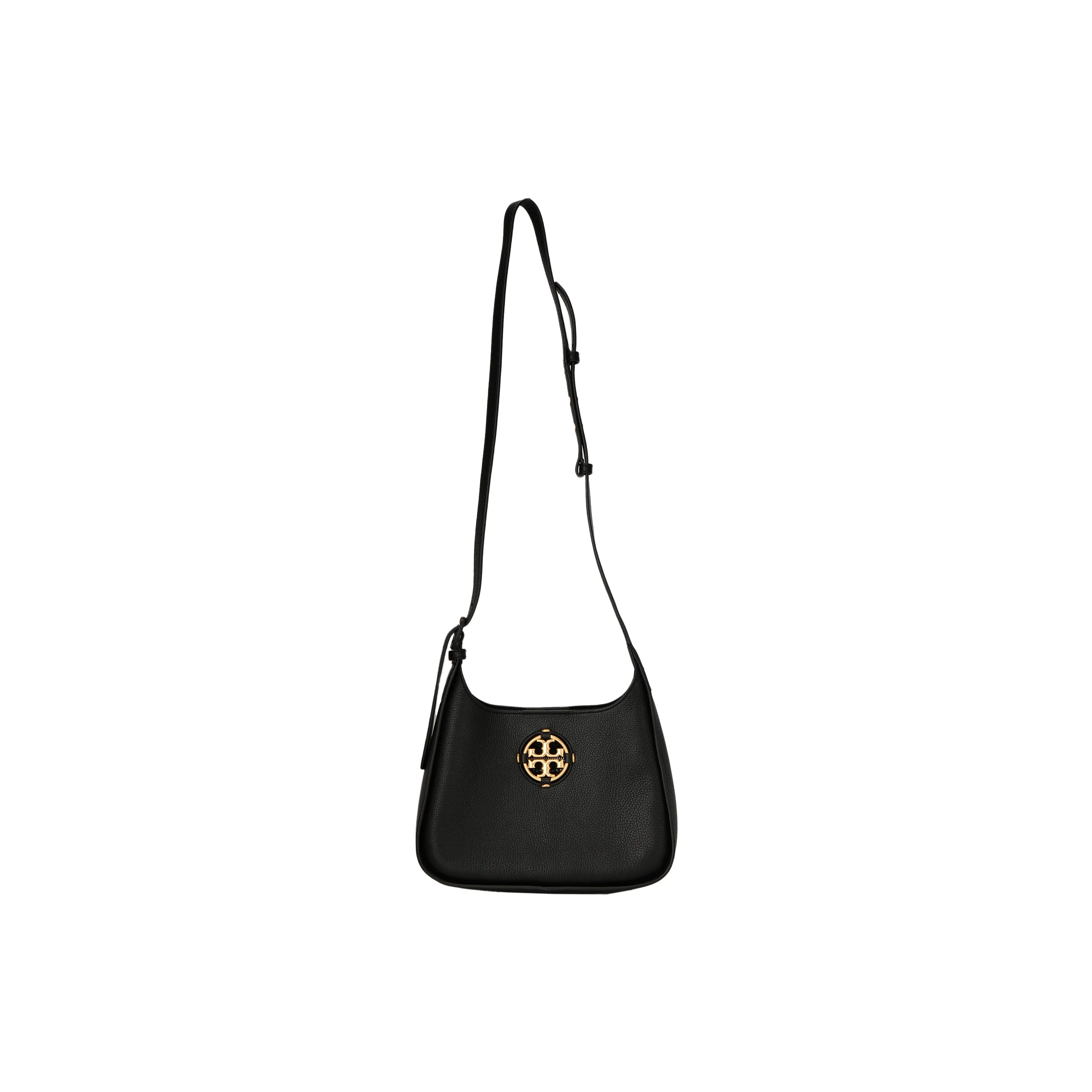 TORY BURCH Miller Litchi Grain Leather Shoulder Bag, Crossbody Bag, Shoulder Bag Trumpets Women's Black