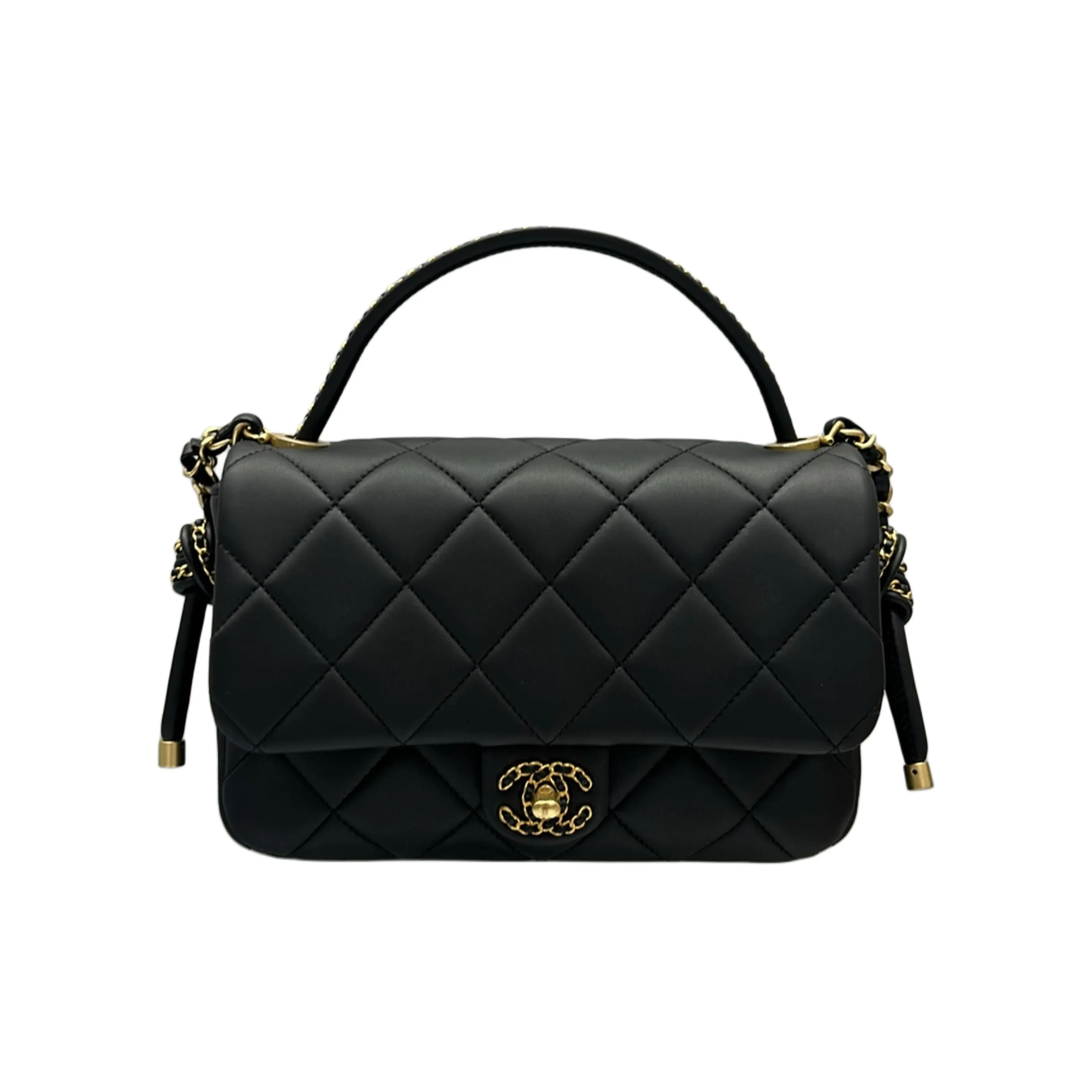 CHANEL Lambskin Shoulder Bag, Crossbody Bag, Handbag Women's Black