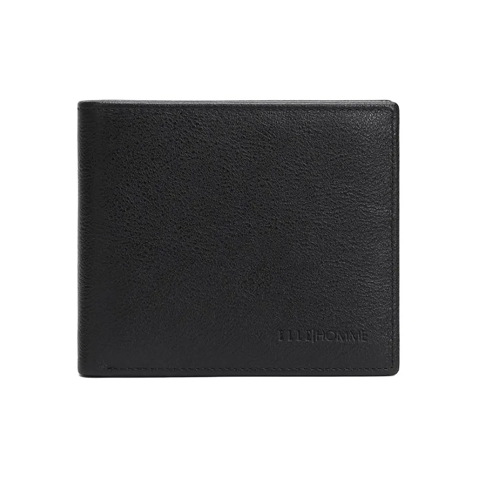 ELLE HOMME Cow Head Leather Wallets Regular Men's Black