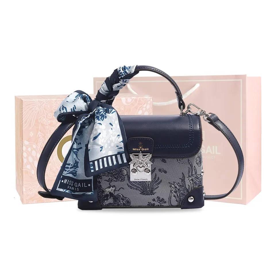 MISS GAIL Artificial Leather Shoulder Bag Crossbody Bag Handbag Regular Women's Blue