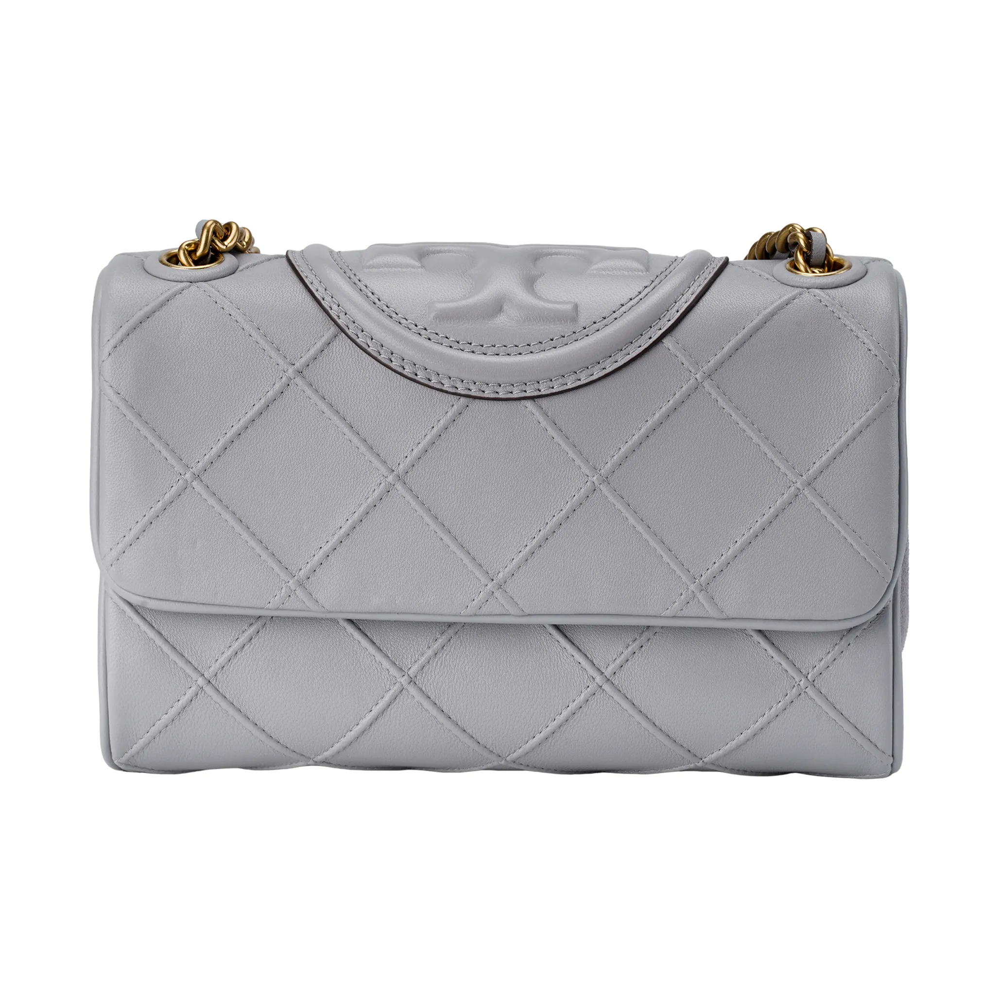 TORY BURCH Fleming Sheepskin Shoulder Bag, Crossbody Bag Trumpets Women's Bay Gray