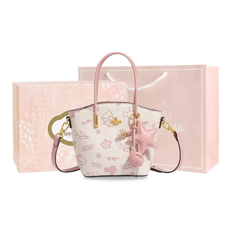 MISS GAIL Artificial Leather Handheld Handbag, Shoulder Bag, Crossbody Bag Trumpets Women's Pink