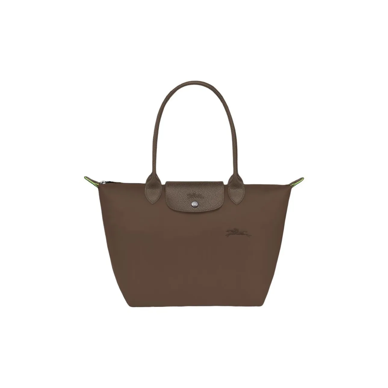 LONGCHAMP Le Pliage Green Polyamide Tote Bag Shopping Bag Handbag Medium Size Women's Mud Earth Tone