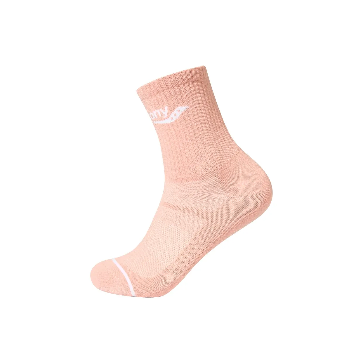 Saucony Polygiene Mid Calf Socks Unisex 1 Pack Peachy Pink