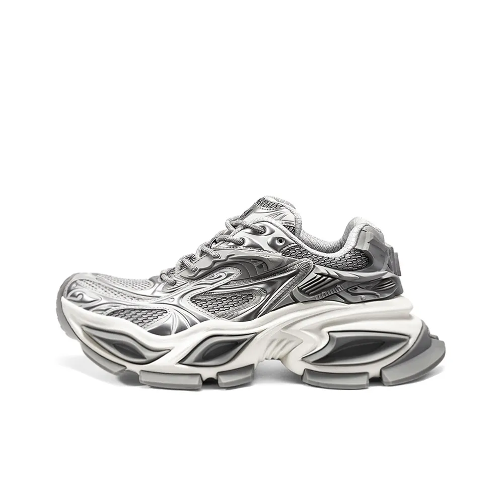 OGR Chunky Sneakers Unisex Low Top Silver