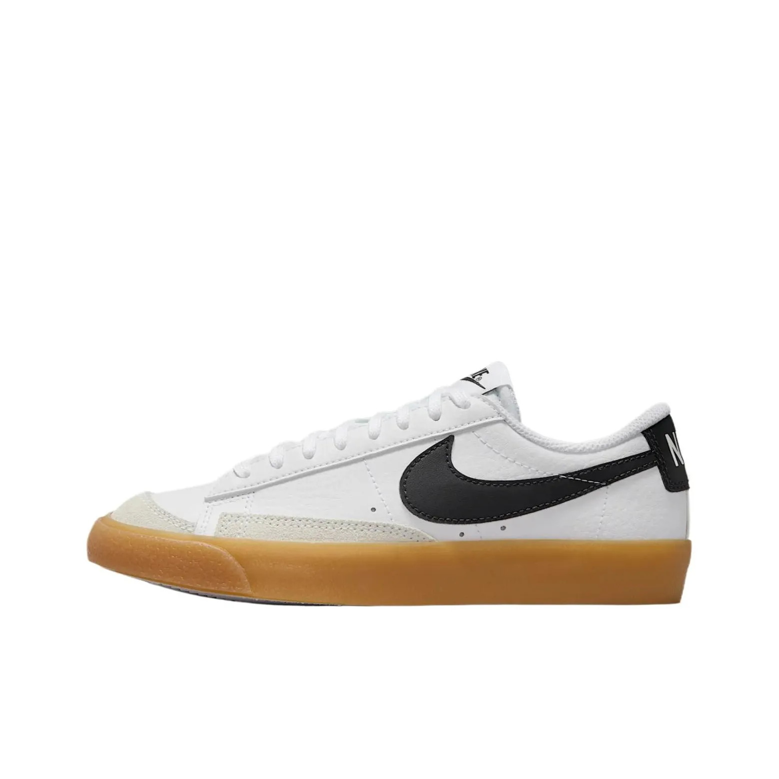 Nike Blazer Low '77 Anti Slip Wear Resistant Low Top Kids' Skateboarding Shoes White Light Brown Teenagers