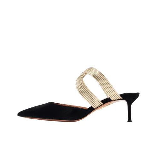 AQUAZZURA Домашние тапочки, черные, женские