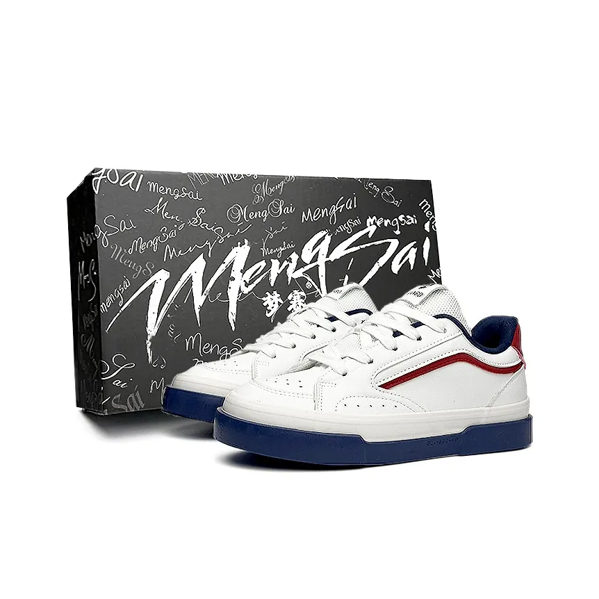 Mengsai Slip-resistant Abrasion-resistant Low-top Skateboard Shoes Women's Red Blue Менсаи Противоскользящие Устойчивые к истиранию Низкие Кеды для скейтбординга Женские Красный Синий