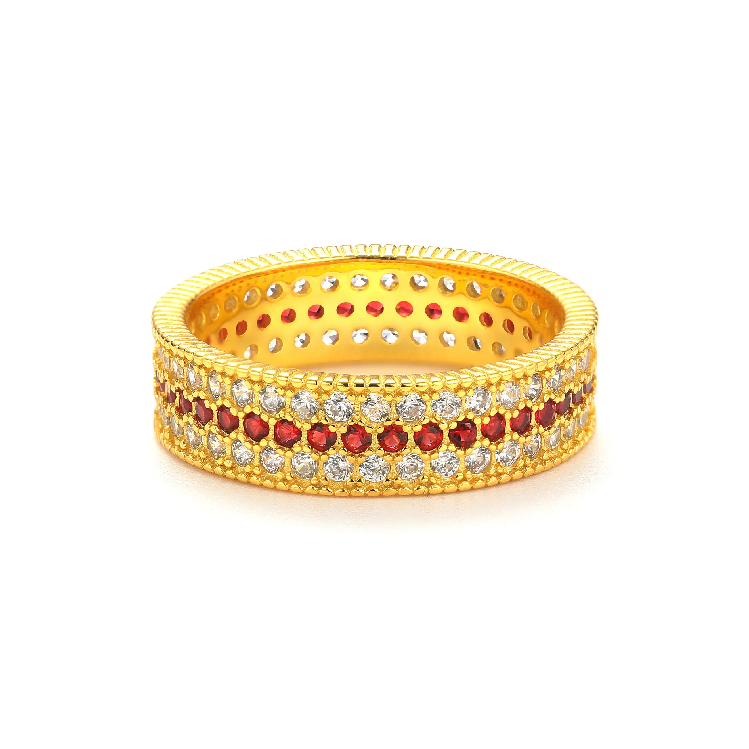 Gingerford S925 Sterling Silver Gold plated High Carbon Diamond Rings Unisex