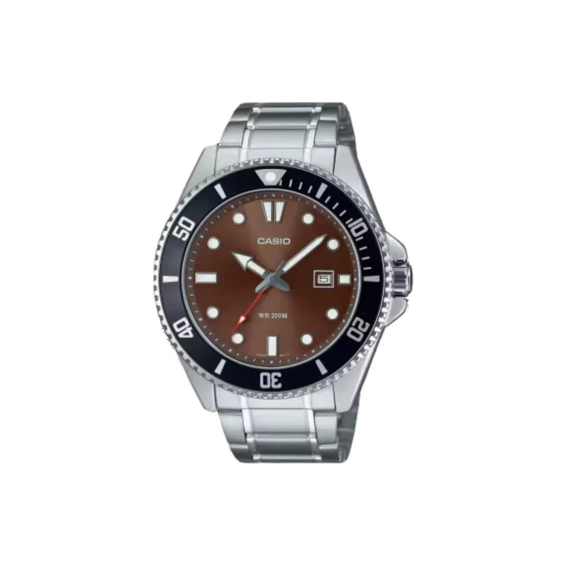 CASIO Кварцевый механизм нержавеющая сталь ремешок унисекс циферблат часов кофе