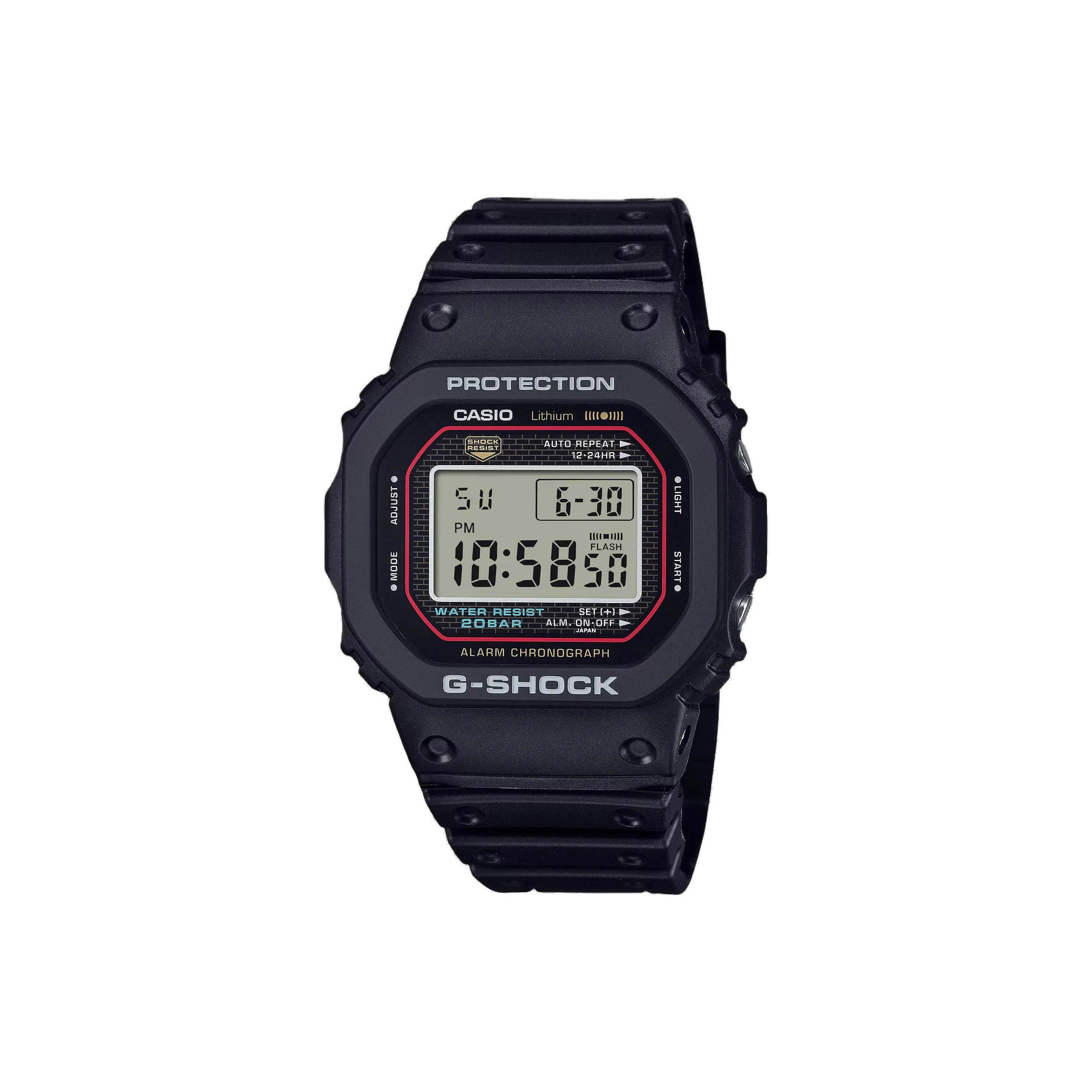CASIO DIGITAL Series Кварцевый механизм Смольный ремешок Часы Унисекс Серый циферблат