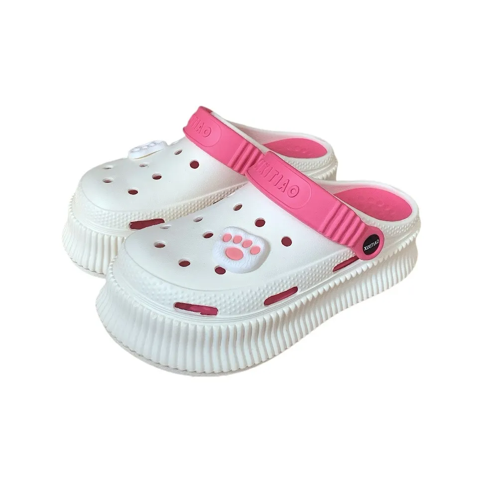 SHIGUDE Slippers Women's, White Rose Red