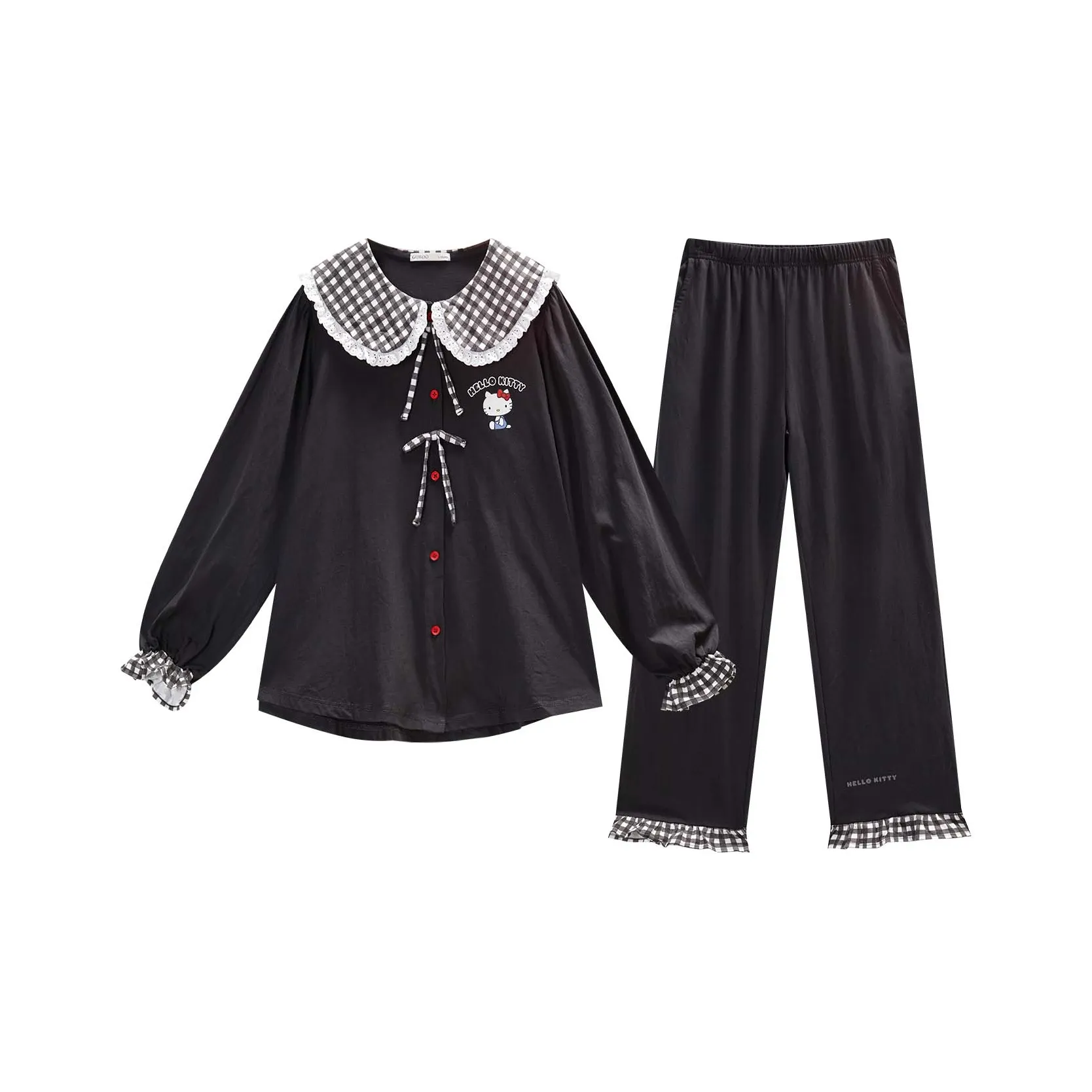 GUKOO x Hello Kitty Pajama Set Women's Graphite Gray