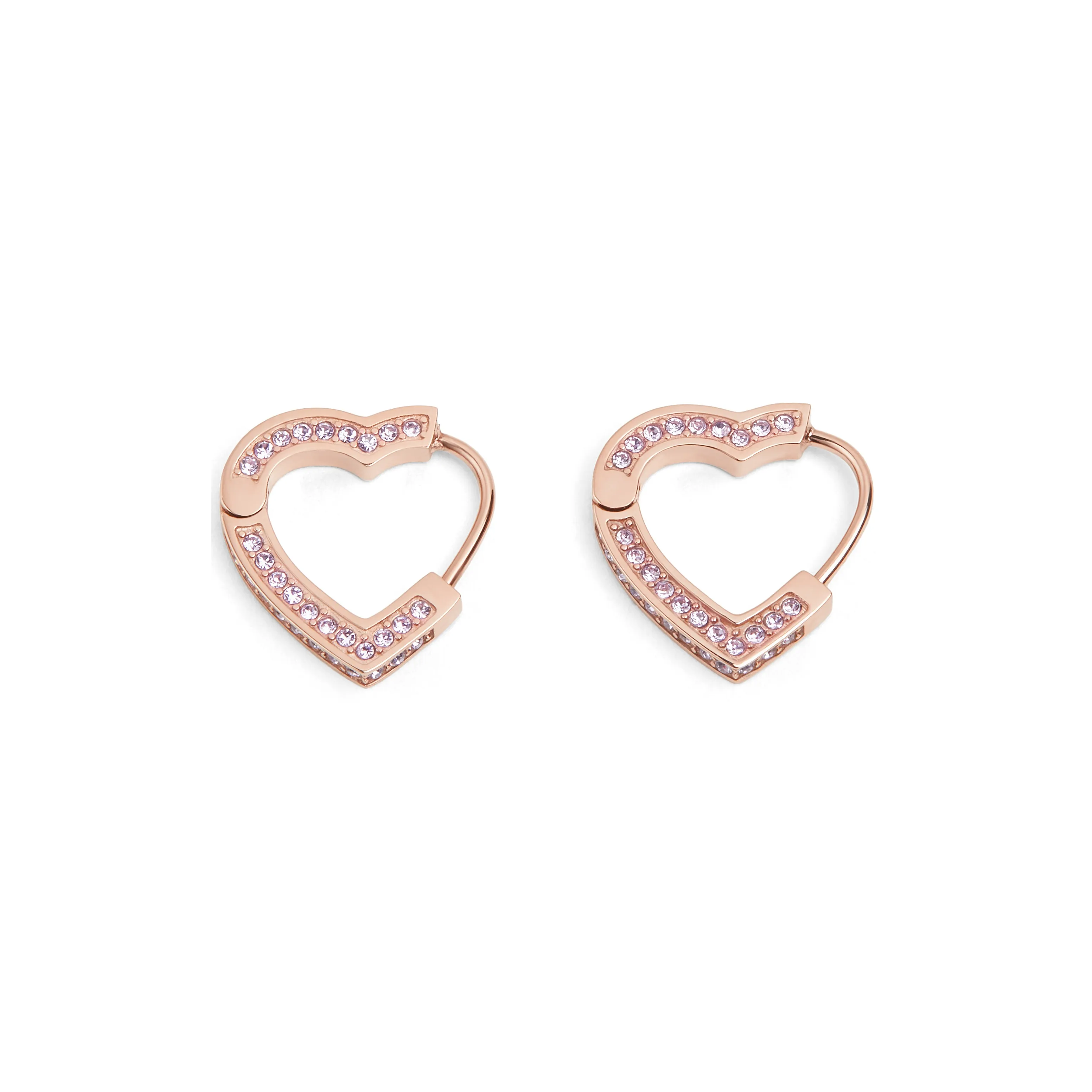 CHARLES&KEITH Artificial Crystal Earrings Women's Silver/Rose Gold