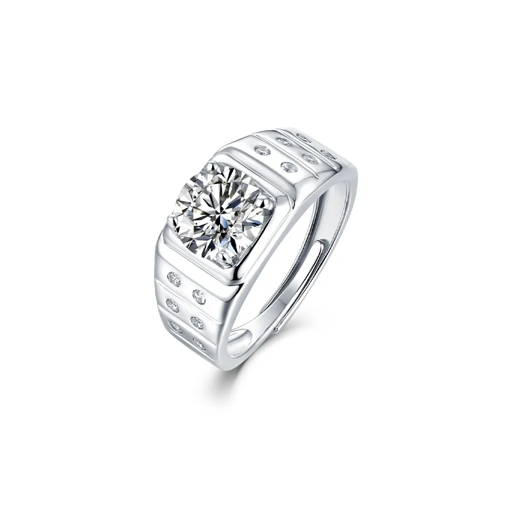 JINLIUFUJIXIANG Moissanite Collection S925 Silver Rings Men's